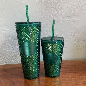 Starbuck Tumbler Set‎ of Grade and Venti in Emerald Green New!